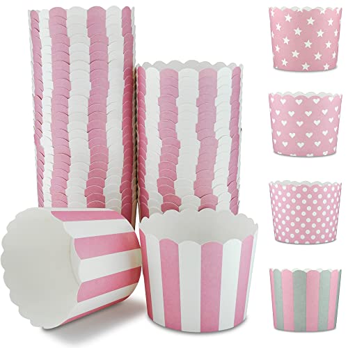 Frau WunderVoll® 50 Muffin Backformen, rosa- weiße Streifen, Durchmesser 6,1 cm/Muffinbackform, Muffinform, Cupcakeformen, Backförmchen, Cupcake Formen, Muffin Förmchen Papier Frau WunderVoll® 50 Muffin Backformen, rosa- weiße Streifen, Durchmesser 6,1 cm/Muffinbackform, Muffinform, Cupcakeformen, Backförmchen, Cupcake Formen, Muffin Förmchen Papier