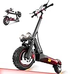 Electric Scooter for Adults, 48V 15Ah Battery 35-45KM Range, 10" Off-Road Pneumatic Tires, Dual Suspension Folding E-Scooter with Side Lights LCD Display Max Load 150kg