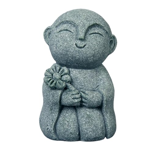 お地蔵さん 置物 石像 お地蔵様 微笑む仏像彫刻 笑う仏像 ミニ 可愛い 御影石 お守り 和尚さん 禅の意 手のひらサイズ 守り神 オブジェ 幸せ願い縁の良い 厄除け 守護 繁盛 禅の意 縁起物 水槽 飾り 和風 盆栽 ホーム オフィス
