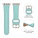 POWER PRIMACY Leather Bands Compatible with Apple Watch Band 38mm 40mm 41mm 42mm-Series 11/10,Genuine Leather Strap Compatible for Women Men iWatch SE Series 11 10 9 8 7 6 5 4 3 2 1(Cyan Blue/Rosegold)