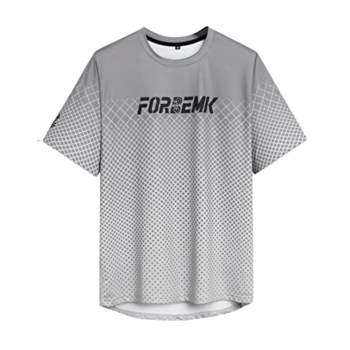 Forbemk Men's Bike Shirts Short Sleeve Quick Dry&Moisture-Wicking Running Hiking Cycling Jerseys Bike Clothing Bicycle Shirt-Light Brown-L #TOP5
