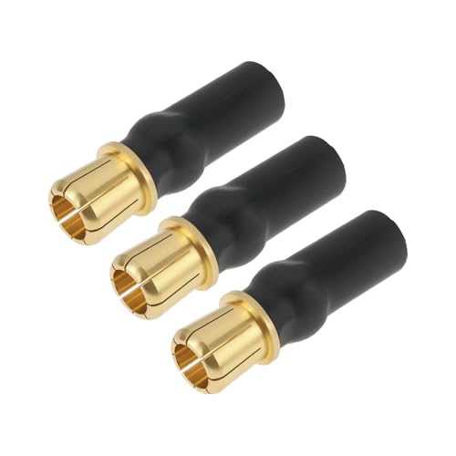 The Lord of the Tools 3PCS RC Remote Control Car Connector Adapter 6.5mm Female 8mm Male Bullet 29mm Compatible with Castle XLX2 ESC 6.5MM Motor