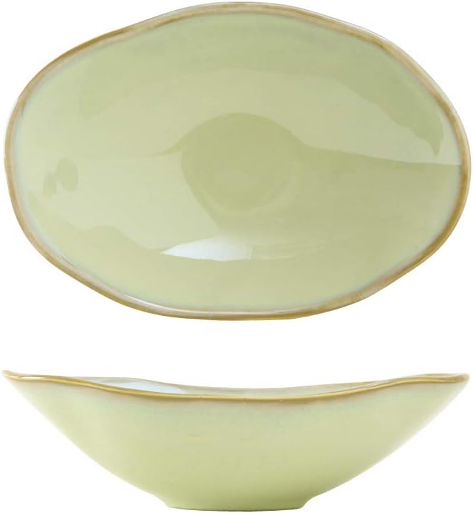 Tuxton China GAN-402 Capistrano Bowl, 11-1/2 oz., 7-1/2" x 5-1/4" x 2-1/4"H, Oblong, Microwave and Dishwasher Safe, Oven Proof, Fully Vitrified, Ceramic, TuxTrendz, Artisan, Pack of 12
