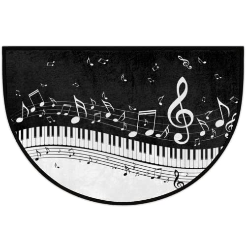 Osam Space Abstract Piano Music Note Half Round Door Mat Indoor Entrance Mat 24 X 36, Absorbent Doormats Area Rugs Non-Slip Semi Circle Floor Mats For Home Kitchen Outdoor #TOP4