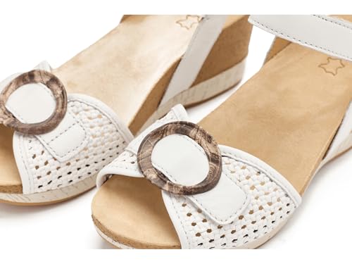 Image of Dansko Stella Multi-Strap Wedge Sandal for Women - Cork /EVA Wedge with Arch Support -Fully Adjustable Straps-Lightweight Rubber Outsole