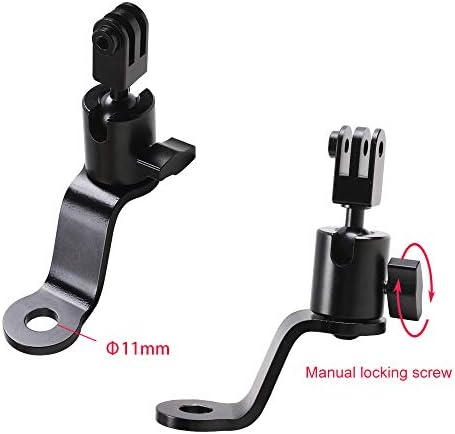 SUREWO Aluminum Motorcycle Rearview Mirror Mount Bracket Holder Compatible with GoPro Hero 9/8/7/6(2018)/5 Black APEMAN AKASO TENKER Campark DJI Osmo Action and More