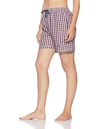 Image of Jockey RX15 Women's Super Combed Cotton Woven Relaxed Fit Checkered Shorts with Side Pockets (Prints & Checks May Vary)