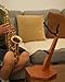 STRICH Wooden Saxophone Stand Display For Alto Tenor Sax, Handmade Solid Wood Floor Stand Holder Colour Walnut, Weighted Heavy Base (FH-4, Sax)