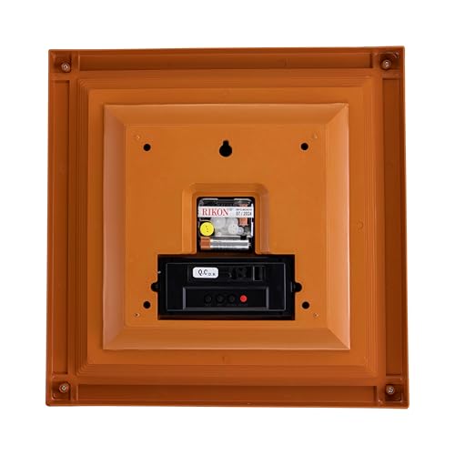 Image of Rikon Square LCD Wall Clock - Elegant Red Ivory Design, 39.37 x 39.37 cm, Perfect for Home, Office & Modern Spaces