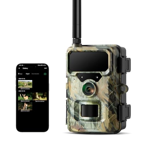 VOOPEAK 4G LTE Trail Camera, 32MP Cellular Trail Camera with Built-in SIM Card Lifelong Free Cloud Storage Night Vision Motion Activated Game Camera for Hunting & Outdoor