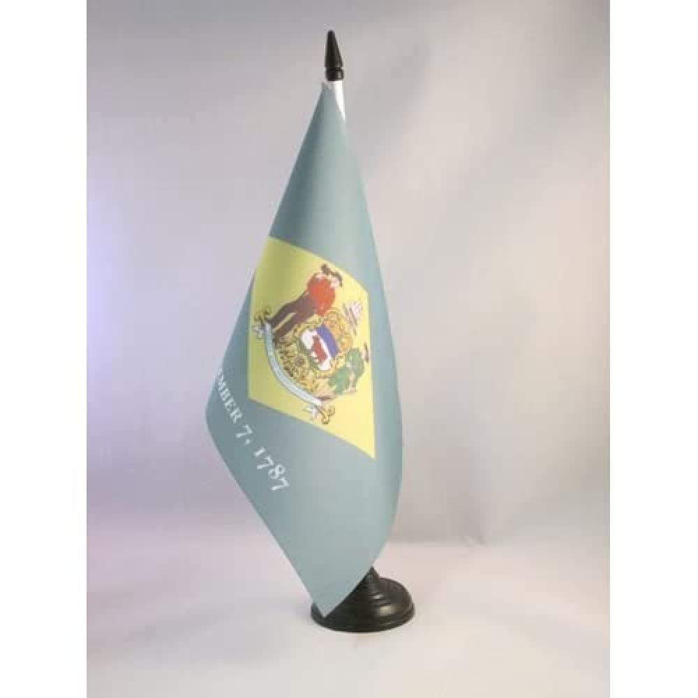 AZ FLAG Delaware Table Flag 5'' x 8'', US state of Delaware Office Decoration 100% Polyester 21 x 14 cm