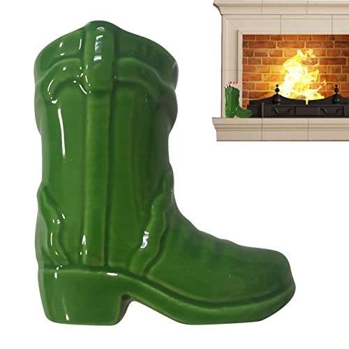 Pacienjo Matchhållare för stövlar, lång tändstickshållare, keramisk ljusstake med lägre tändare för eldstadsmatcher