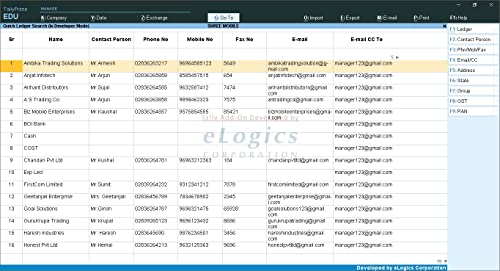ELOGICS CORPORATION Quick Ledger Search Report - Tally Add-On (E-mail Delivery - No CD) - Single User - Image 2
