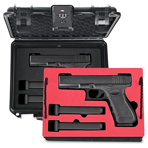 Lockable Glock handgun case with dual-pistol layout