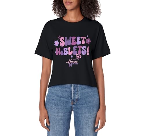 Disney Hannah Montana Sweet Niblets! Floral Chest Text Logo Women's Crop Top