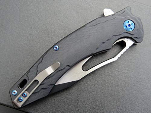 Eafengrow Ef915 Folding Knife D2 Steel Blade With Black-Oxide Coating; G10 Handle With Ball Bearing Safe Open Flipper Knife, Locking Liner And Pocketclip For Camping Work (Black) #TOP6