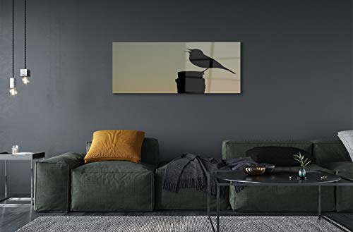 Tableau acrylique faune 125x50 cm décoration oiseau cuisine