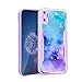 Case Compatible with iPhone Xs Max,Luhuanx Tempered Glass Gradient Color Pattern+TPU Frame Hybrid Slim case for iPhone Xs Max(2019) Anti-Scratch Anti-Drop