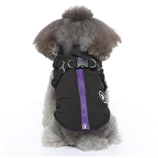 Dog Winter Coat Harness Jacket with Zipper Dog Vest Harness Outfit Cold