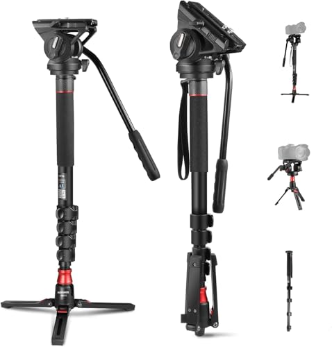 NEEWER GM76 Monopode professionnel pour appareil photo avec pieds, télescopique, portable, en...