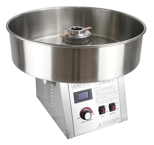 ANFIRE Commercial Professional Cotton Candy Machine 5' Spinner Head with 24' Metal Bowl and Floss...