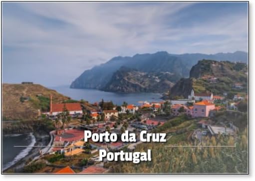 PORTO DA CRUZ, PORTUGAL - Madeira Island Coast at PORTO DA CRUZ, PORTUGAL. View from Miradouro Do Porto Da Cruz, Fridge Magnet