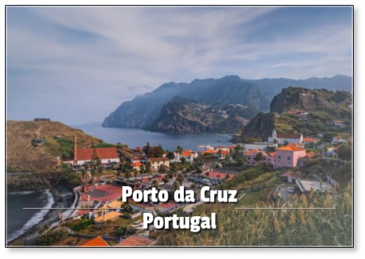 PORTO DA CRUZ, PORTUGAL - Madeira Island Coast at PORTO DA CRUZ, PORTUGAL. View from Miradouro Do Porto Da Cruz, Fridge Magnet