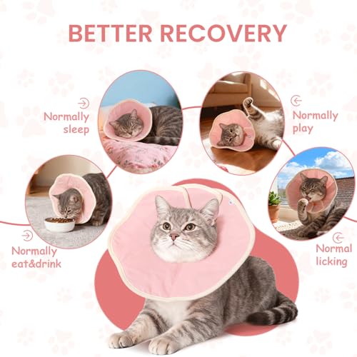 Collier conique pour chat rose en maille imperméable douce taille S - 4