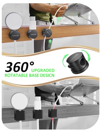 Abrazaderas para gestión de cables, paquete de 7 organizadores de cables negros, sujetadores de cables para escritorio compatibles con cables de 0 a 8 mm miniatura 2