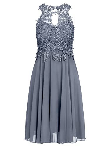 APART Fashion Cocktailkleid aus Chiffon, Mesh und Spitze, hellblau, S,...