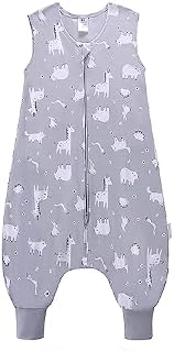 Baby Sleeping Bag with Legs 100% Cotton Baby Sleep Sack with Feet Sleeveless Wearable Blankets Swaddle Toddler Infant Unisex for Boys and Girls 6-12 Months (Green Hedgehog)