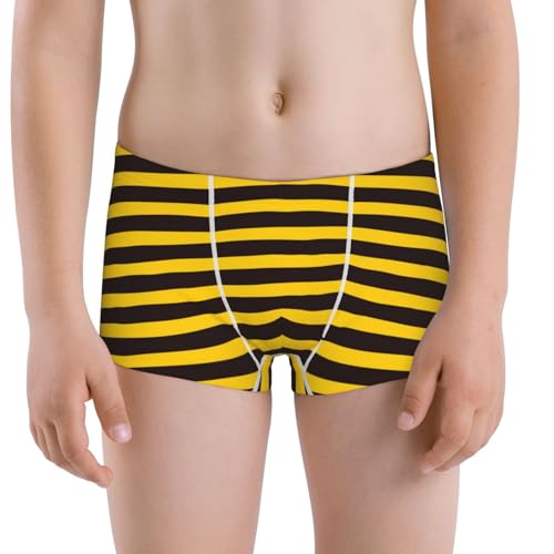 Boys' Cotton Boxer Brief Soft Underwear-Bee Stripe
