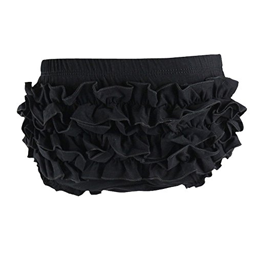 Wennikids Baby Girl's Cotton Shorts and Diaper Cover Bloomers Small Black