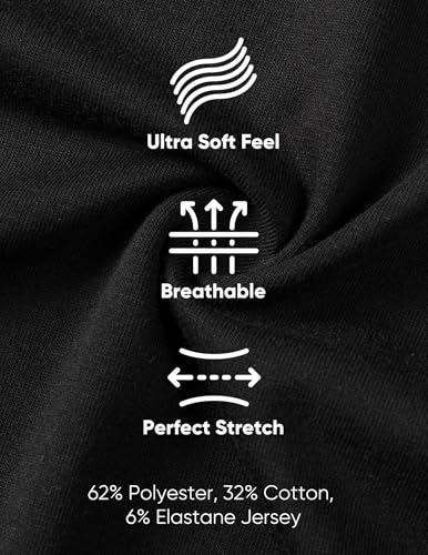 JMIERR Men's 3 Pack Cotton Hipster Hip Hop Longline Crewneck T-Shirt, Short Sleeve Gym Workout Athletic T Shirts for Men Pack,2XL, Black/Black/Black - Thumbnail 7