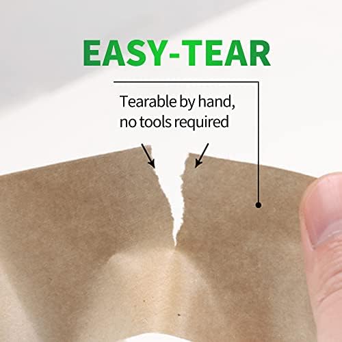 TAPEBEAR Eco-Friendly Kraft Paper Tape, Biodegradable Kraft Paper Tape, Recyclable Writable Packing Tape, Non-Coated Surface for Masking, Sealing, and Packaging Use, 2inch x 60yards, 6Rolls
