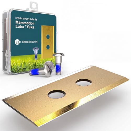 FAUETI 32Pcs Replacement Blades + Screws with Lock, Compatible with Mammotion Luba and YUKA All Series, Premium Titanium Replacement Robotic Lawnmower Blades, For a Perfect Cut and a Healthy Lawn