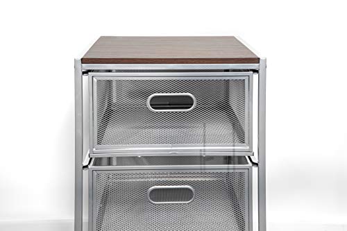 Real Home Innovations, 3-Drawer Stackable Mesh Organizer, Silver & Espresso #TOP5