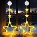 Produktbild OUILA LED Sterne Weihnachtsbeleuchtung Innen, Fensterbeleuchtung Weihnachten Weihnachtsdeko Fenster mit Saugnäpfe & Timer Lichterkette Weihnachten Leuchtstern Fenster(Warmweiß)