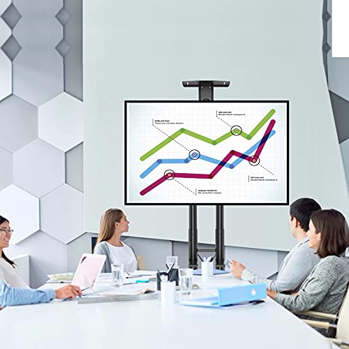 Rolling/Mobile Tv Cart With Wheels For 32-75 Inch Lcd Led 4K Flat Screen Tvs - Tv Floor Stand With Shelf Holds Up To 100 Lbs, Height Adjustable Trolley Max Vesa 600X400Mm- Pstvmc05 #TOP7