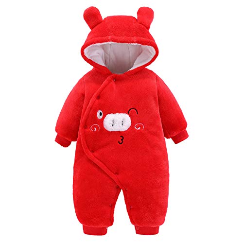 Borlai - Mono de Franela para bebé recién Nacido, para Invierno, con Dibujos Animados Mono de Invierno Traje de Nieve Ropa de Abrigo