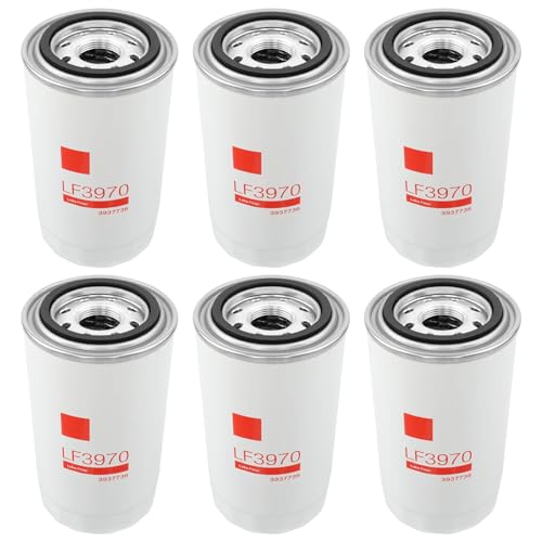 LF3970 Oil Filter Compatible with Cummins ISB QSB 5.9L/6.7L Diesel Engine Replaces P550428 P551019 3937736 3937144 B7177 (6 Pack)
