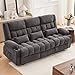 MAHOMICO Recliner Sofa with Cup Holders for Living Room 3 Seat Manual Oversized Recliner Chiar with Ergonomic, Side Pocket for Adult