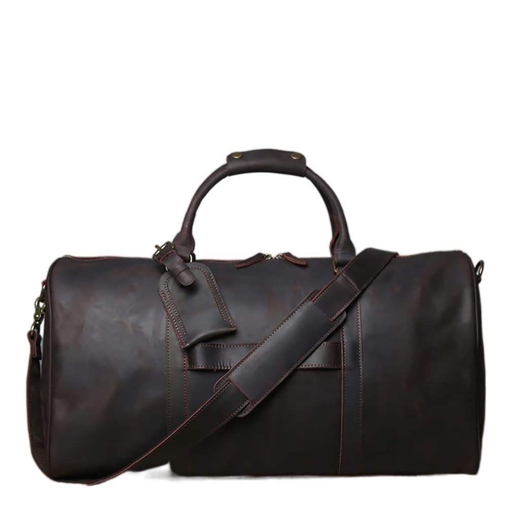 MVNOIRE Mens Hand Luggage Bag Travel Geunine Leather Large Capacity Single Shoulder Messenger For 15 Inch Laptop