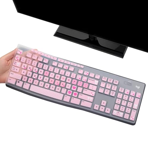 Keyboard Cover Skin Protector for Logitech MK295 MK275 MK270 Wireless Keyboard, Logitech K200 K260 K270 K275 K295 MK200 MK260 Ultra Thin Desktop PC Silicone Keyboard Cover-Lovly