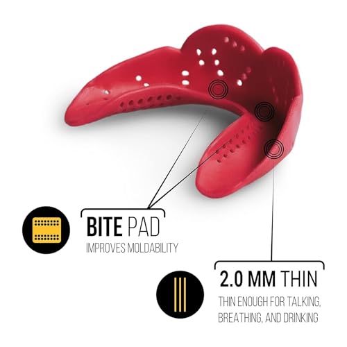 SISU Aero Large Mouthguard, Neon Flash - 2.0mm Thin - Custom-Molded Fit - Slim Design - Remoldable Up to 20 Times - for Team Sports - Non Toxic