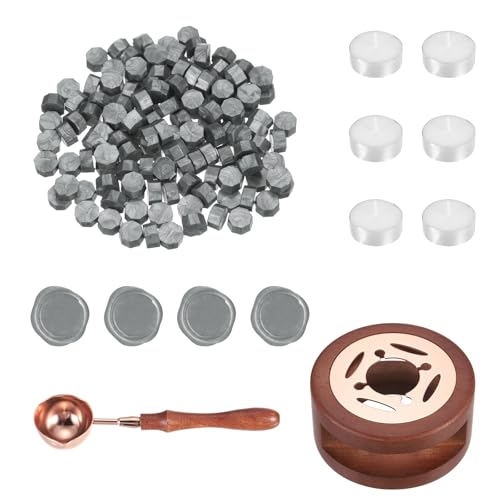 Kit de sellado de cera PATIKIL: juego de lacrado con cuchara derretida para manualidades y sobres