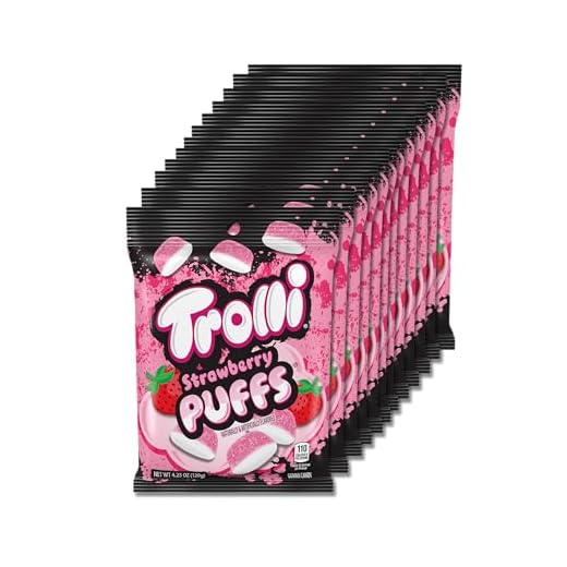 Trolli Strawberry Puffs Gummy Candy, 4.25 Ounce (Pack of 12)
