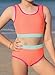 blibean Tween Girls Swimsuits Teen Two Piece Bathing Suits Big Kids Colorblock Bikini Sets High Waisted Cute Swim Suit Junior Textured Swimwear Padding Traje Baño Niñas Size 12-13 Years Orange