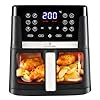Tagars Friggitrice Ad Aria Calda XL Da 7 Litri Con Display Digitale Touch, Finestra Di Controllo In Vetro, Sistema A Riscaldamento Rapido, 12 Programmi Di Cottura, Timer E Potenza 1800 W
