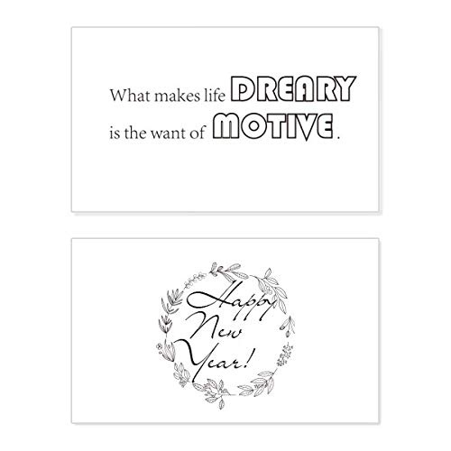 Tarjeta de felicitación conmemorativa de Año Nuevo con texto literario